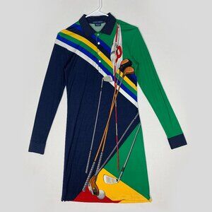 Ralph Lauren Golf Club Silk Dress Made in USA Women's size Medium